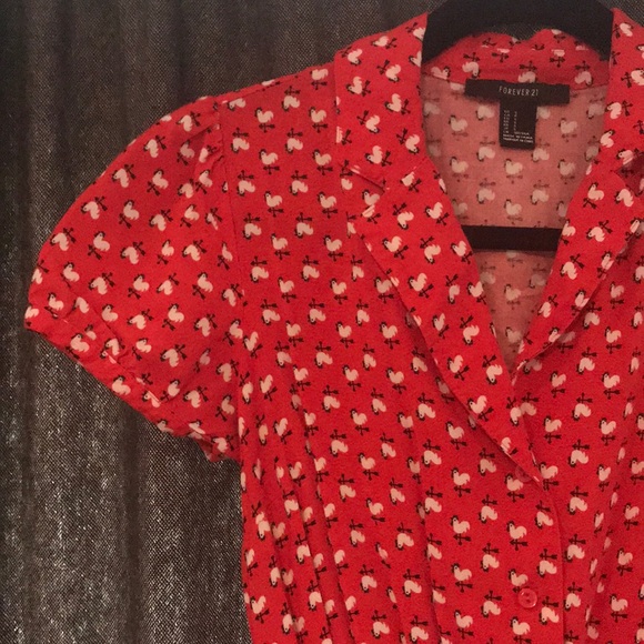 Forever 21 Dresses & Skirts - Red Rooster Day Dress